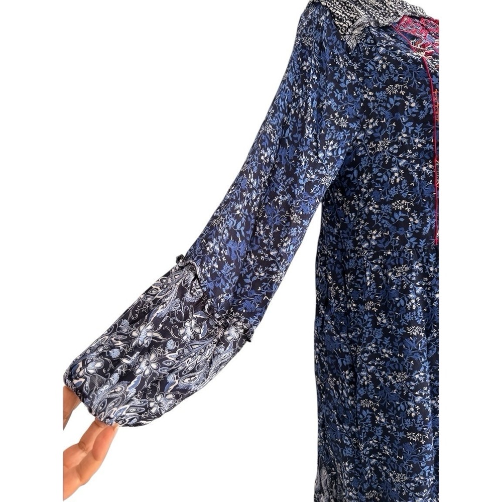 Sundance Tunic Dress M Boho Embroidered India Pockets Peasant Festival Flowy - Picture 4 of 14